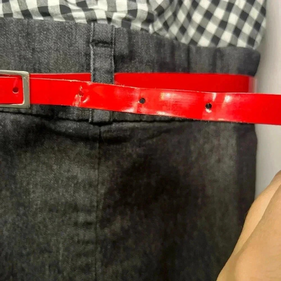 Vintage Guess Jeans Belted Gingham & Denim Dress Size 13 - Picture 9 of 12